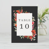 Poppy Wildbloemen Donker Weddenregelnummer Kaart (Staand voorkant)