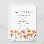 Poppy wilde bloemen bruiloft save the date (Voorkant)