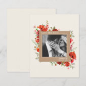 Poppy Wildflower Cardstock Weddenfoto Save The Date (Voorkant / Achterkant)