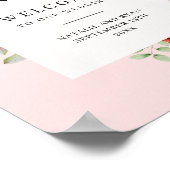 Poppy Wildflower Roze Monogram Bruiloft Poster (Hoek)