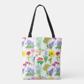 Poppy Wildflower Waterverf Flowers Botanisch Tote Bag (Achterkant)