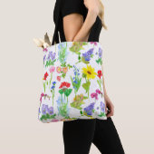 Poppy Wildflower Waterverf Flowers Botanisch Tote Bag (Dichtbij)