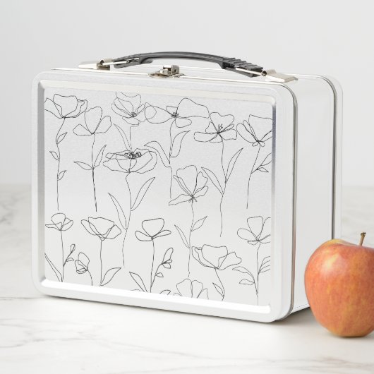 Poppy Wildflower Zwart-wit Minimal Floral (In situ)