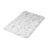 Poppy Wildflower Zwart-wit Minimal Floral Badmat (Gekanteld)