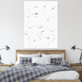 Poppy Wildflower Zwart-wit Minimal Floral Canvas Afdruk (Insitu (Slaapkamer))
