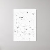 Poppy Wildflower Zwart-wit Minimal Floral Canvas Afdruk (Voorkant)