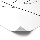 Poppy Wildflower Zwart-wit Minimal Floral Poster (Hoek)