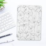 Poppy Wildflower Zwart-wit Minimalistisch Bloemen iPad Mini Cover<br><div class="desc">Verwen haar met onze Poppy Wildflower iPad Mini Hoesje - een doordacht Afstuderen Day cadeau dat elegantie en bescherming combineert voor haar tech-savvy behoeften!</div>