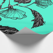 Poppy Wrapping Paper Turquoise - Kies uw kleur Cadeaupapier (Hoek)