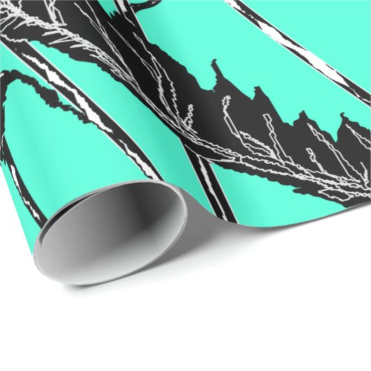 Poppy Wrapping Paper Turquoise - Kies uw kleur Cadeaupapier (Rol Hoek)