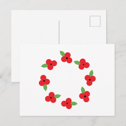 Poppy Wreath Briefkaart (Voorkant / Achterkant)