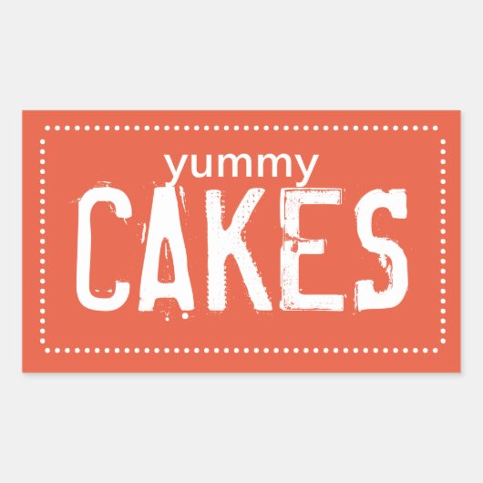 Poppy Yummy Cakes Rechthoekige Sticker (Voorkant)