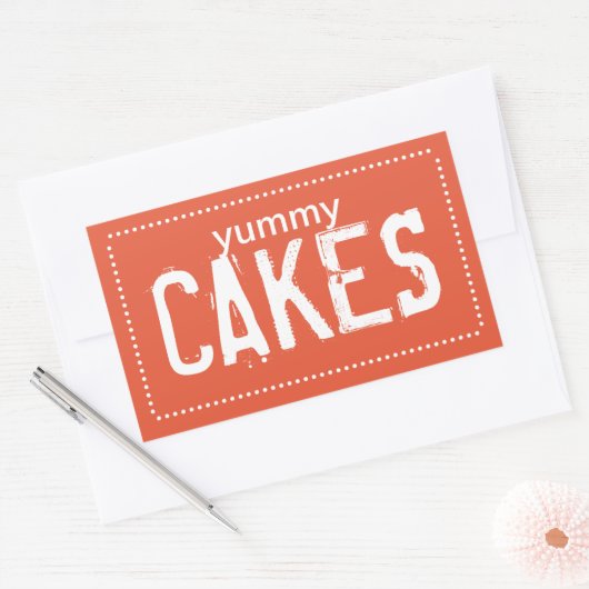 Poppy Yummy Cakes Rechthoekige Sticker (Envelop)