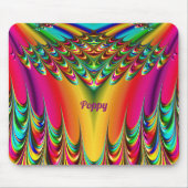 POPPY ~ Zany Heet Geel, Blauw, Groen en Roze Muismat (Voorkant)