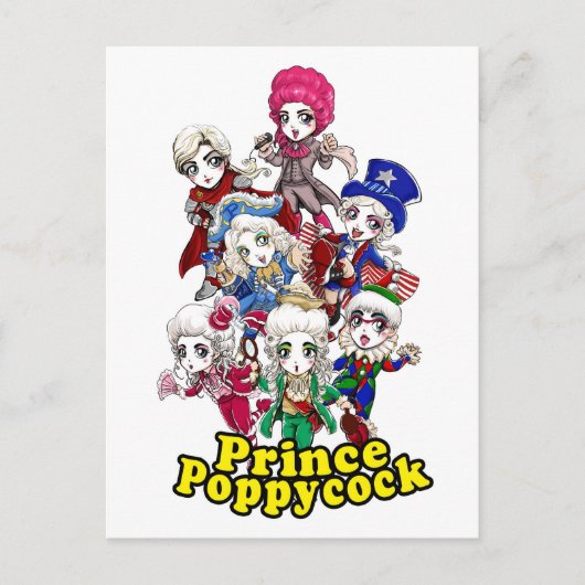 Poppycock Party Briefkaart (Voorkant)