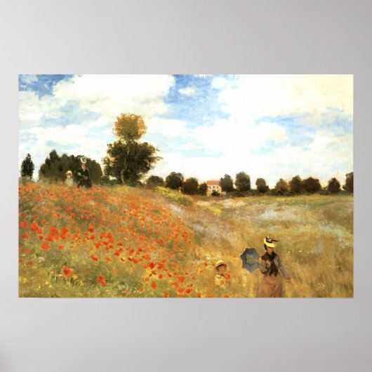 Poppyfield at Argenteuil, Monet Poster (Voorkant)