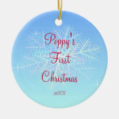 Poppy's eerste kerstsnowflake Ornament (Voorkant)