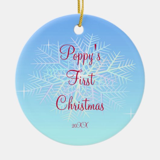 Poppy's eerste kerstsnowflake Ornament (Voorkant)