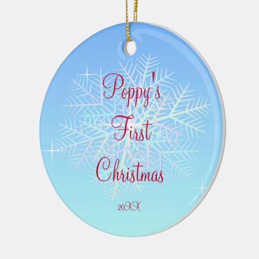 Poppy's eerste kerstsnowflake Ornament (Links)