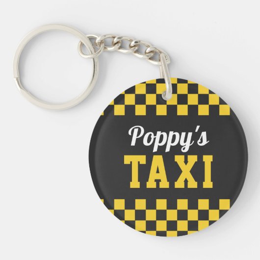 Poppy's Taxi | Funny Grandpa Nickname Sleutelhanger (Voorkant)
