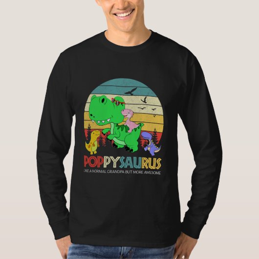 Poppysaurus als een normale opa maar meer t-shirt (Voorkant)