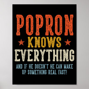 Popron weet alles vaderdag retro vintage poster