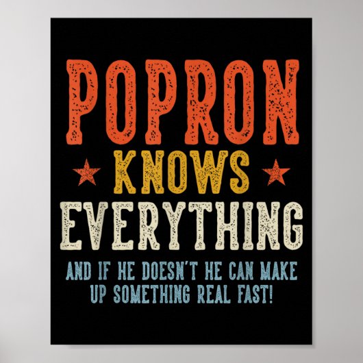 Popron weet alles vaderdag retro vintage poster (Voorkant)