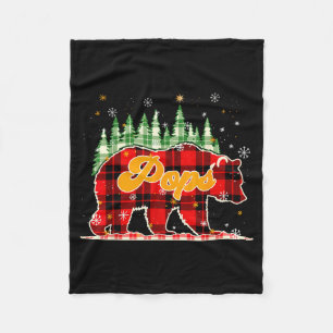 Pops Bear Kerstmis Rood Zwart Geruit Familie Match Fleece Deken