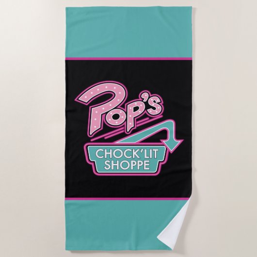 Pop's Chock'Lit Shoppe Roze Logo Strandlaken (Voorkant)