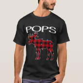 Pops Christmas Plaid Moose Design T-shirt (Voorkant)