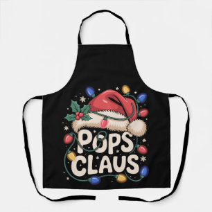 Pops Claus Kerst Santa Hoed Lichten Hulst Kerstmis Schort