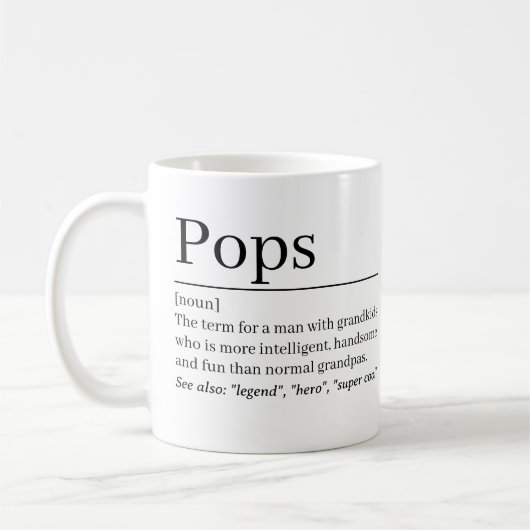 Pops Definitie Mok •Persoonlijk Opa Cadeau (Links)