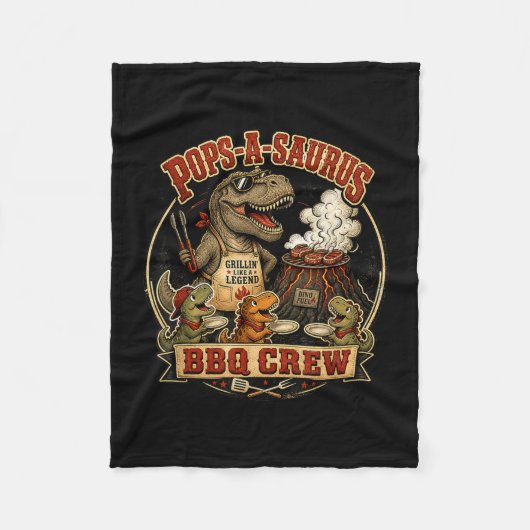 Pops een saurus bbq bemanning grappige dinosaurus fleece deken (Voorkant)