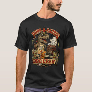 Pops een saurus bbq bemanning grappige dinosaurus t-shirt