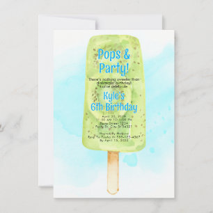Pops & Feest Zomer Verjaardagsuitnodigingen Kaart