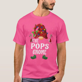 Pops Gnome Buffalo geruite bijpassende gezinskerst T-shirt