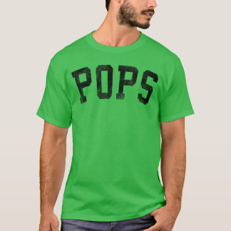 Pops Klassieke Vetgedrukte Lettertype Verjaardag P T-shirt