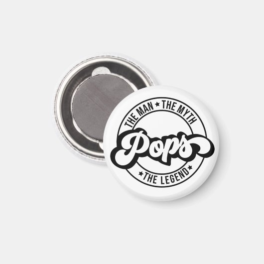 pops man, the myth, the legend, dad, father, daddy magneet (Voorkant / Achterkant)