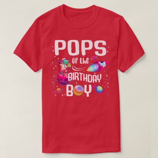 Pops Of The Birthday Boy Astronaut Space Family Th T-shirt (Design voorkant)