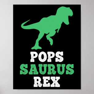 Pops-saurus Rex Dino Dinosaur Grappige Popssaurus  Poster