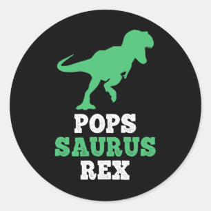 Pops-saurus Rex Dino Dinosaur Grappige Popssaurus  Ronde Sticker