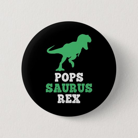 Pops-saurus Rex Dino Dinosaur Popssaurus Grappig Ronde Button 5,7 Cm (Voorkant)