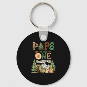 Pops van de ene gelukkige kampeerder 1e verjaardag sleutelhanger