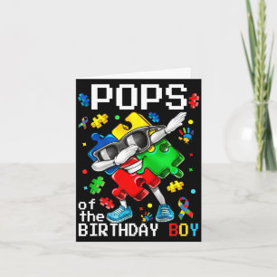 Pops van de verjaardagsjongen autisme bewustzijn p kaart