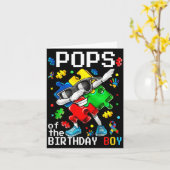Pops van de verjaardagsjongen autisme bewustzijn p kaart (Gele Bloem)