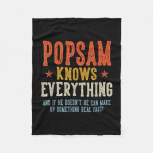 Popsam weet alles vaderdag retro vintage fleece deken