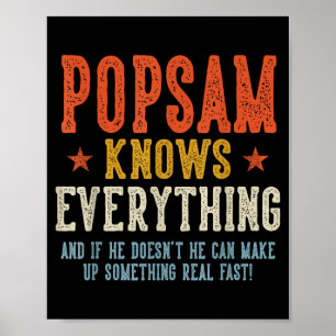 Popsam weet alles vaderdag retro vintage poster