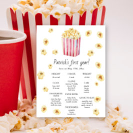 Popscorn eerste verjaardag mijlpaal verjaardag poster