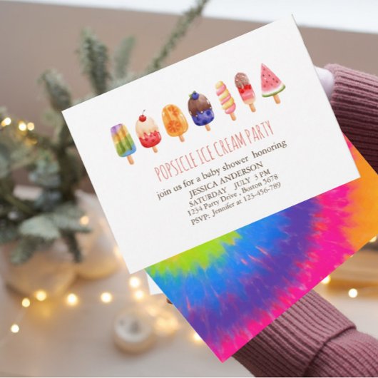 Popsice Cream baby shower Invitation Kaart