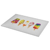 Popsice Cream Summer Glass Cutting Board Snijplank (Hoek)